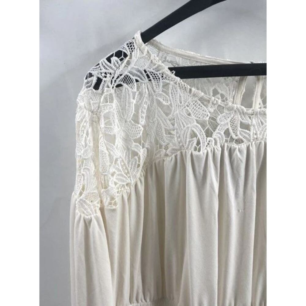 TORRID STUDIO CREPE Womens Ivory Lace Yoke Babydoll Top Size 2X - Picture 5 of 8